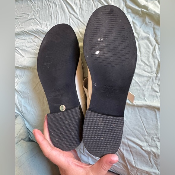 Anthropology Intentionally Blank Rafters Cream Matte Leather Mary Jane Heel 9 - Picture 6 of 8